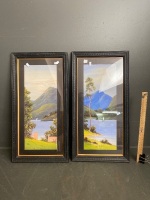 Two Ebony Framed T Ray 1940s Artworks