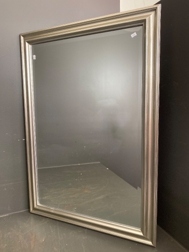 Silver Framed Bevelled Glass Wall Mirror