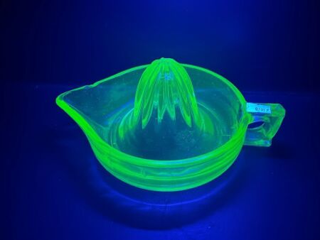 Large Uranium Glass Lemon Juicer