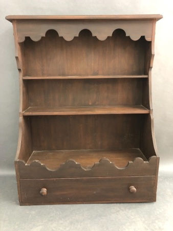 Vintage Table Top Shelf Unit with Long Drawer