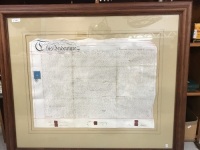 Nicely Framed 18th Century Indenture