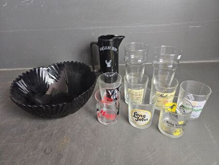 Macleay Duff Scotch Whiskey Jug & Assorted Glasses