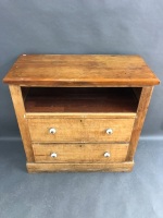 Vintage Chest of 2 Drawers with Open Top Shelf - 2