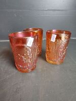 Marigold Carnival Glass Jug & 6 Glasses - 5