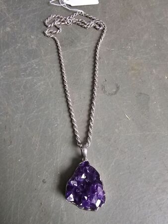 Amethyst and Silver Necklace