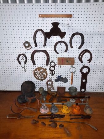 Antique/Vintage Bundle, Huge Horseshoe, Off the Farm items