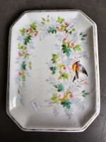 Four Serving Platters and Cane Serving Tray - 4