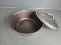 Three Various Sized Cast Iron Pots with Lids - 4