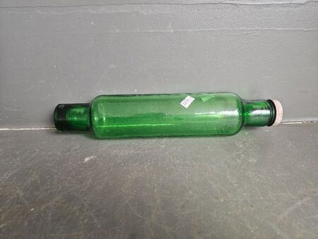 Vintage Green Glass Rolling Pin