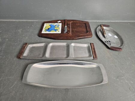 Mid Century Platters and Cheese Server