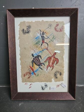 Small Framed Aboriginal Watercolour on Paper