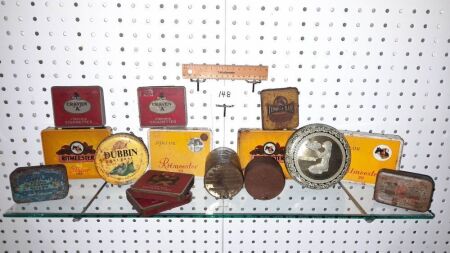 Selection of Vintage Cigarette, Cigar and Confectionery Tins. Boot Polish Tin