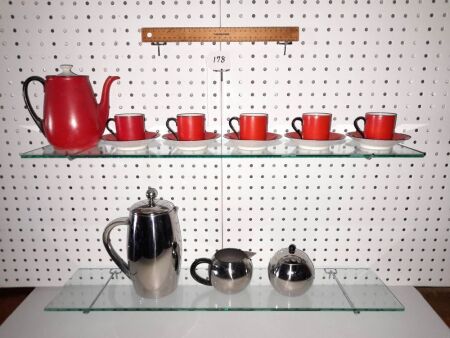 Retro Japanese Coffee Set, Baccarat Stainers Steel Purculator Coffee Set