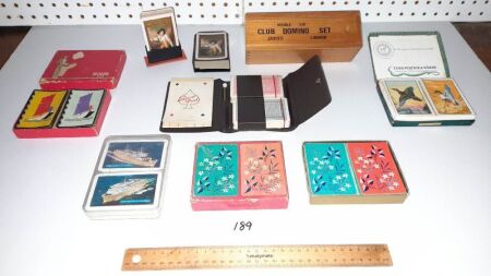 Antique and Vintage Playing Cards in Original Box's, Dominos