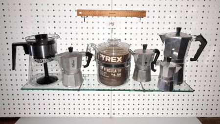 Selection of Retro Coffee Purculatory New 'Pyrex' 1970's with Advertising