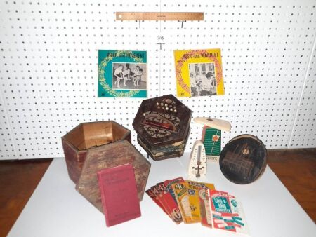 Selection of Antique / Vintage Musical Instruments, Music and Teaching Records