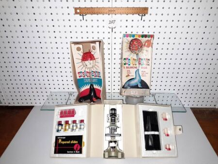 Retro 'Steady Eddie' Game, Complete/Box Retro 'Focal' Microscope Set. Nos.