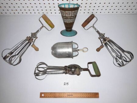 Trio of Vintage Hand Mixers, Chefs Measure, Do-Nut Maker