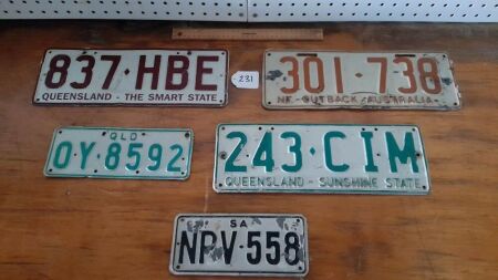 Selection of Vintage Number Plates