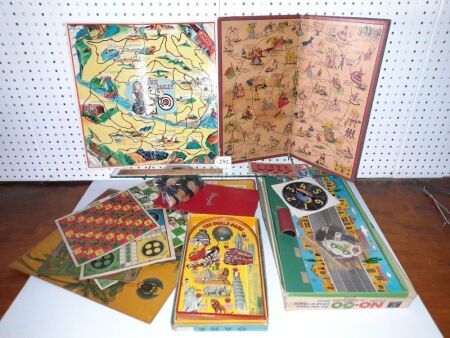 Selection of Antique / Vintage Board Games Pinball / No - Go in Original Box's