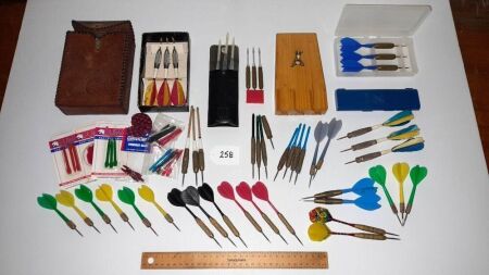 Vintage Darts and Handmade Leather / Timber Cases - Accessories. Bulk Dart Sets.