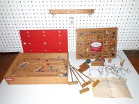 Antique Tabletop Crocket Set / Game, Antique Board Alphabet, Bilofix Construction Set