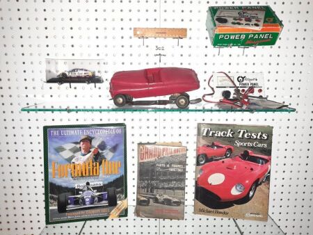 Vintage Motoring Books, Wind Up Sports Car, Power Panel Unit, F1 Model