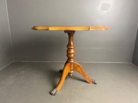 Vintage Occasional Table with Brass Claw Feet