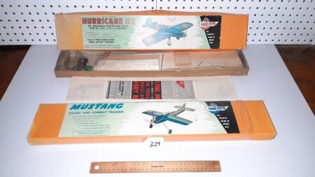 Pair of Vintage 'Aero - Flight Bulsa Wood Plane Kits. Nos