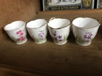 4 Vintage Hand Painted China Egg Cups - Collingwood