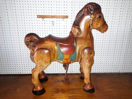 Antique Mobo (England) Pedal Horse (All working) Half Original Pain / Half Rustic Patina