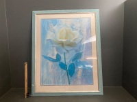 Large Framed White Rose Print - 2