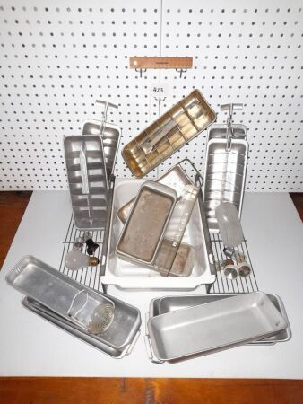 Selection of Vintage Ice Trays, Electrical, Light Bulbs, Knobs Parts for Vintage Fridges