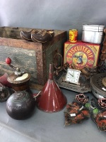 Vintage French Military Crate + App. 20 Items of Vintage French Bric-a-Brac - 3