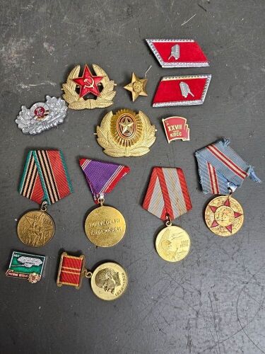 Soviet, E Germany, Hungary Military Badges & Medals