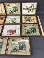 Collection of 15 Vintage Framed French Calendars - 3