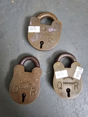 3 Vintage Jacksons Padlocks