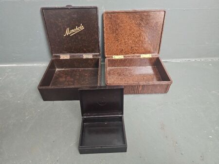 3 Bakelite Cigar and Cigarette Boxes