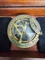 Brass Ships Compass in Rosewood Box from West London - 2