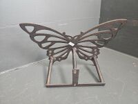 Cast Iron Boot Scrapper and Butterfly Coat Hanger - 3