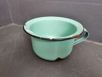 Johnson Bros China Chamber Pot and Green Enamel Chamber Pot - 2