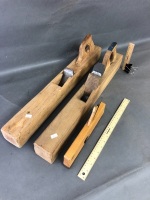 2 Antique Peugeot Wood Planes + Moulding Plane - 2