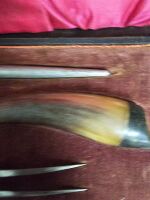 Antique Wade Wingfield & Rowbotham Sheffield Horn Carving Set - 5