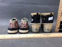 Pairs of Antique, Intricately Embroidered, Chinese Bound-Feet Lotus Shoes & Night Slippers - 4