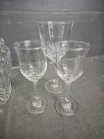 Mid Century Glass Decanter and Goblets - 2