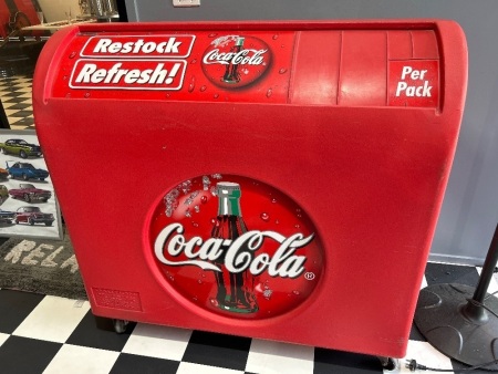 Coca-Cola Plasic Display Cabinet on Casters