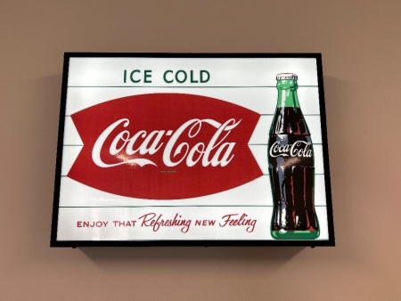 Backlit Coca-Cola Perspex Sign