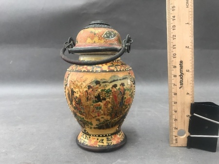 Small Hand Painted Chinese Opium Jar