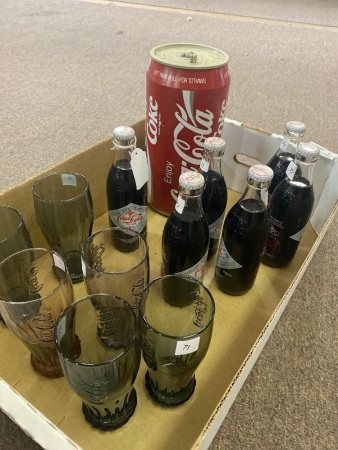 Retro Set Coke Glasses, Counter Top Stray Dispenser, 6x Full