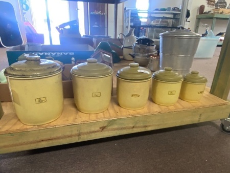  Set of Vintage Kitchen Cannisters - condition fair